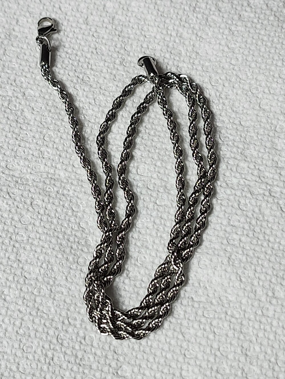 Men's 24" Silver Plated Twisted Chain Necklace - Classic Men's Accessory